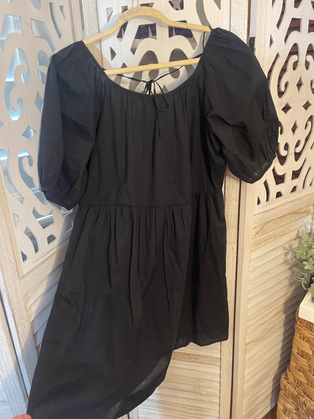 Old Navy Black Puff Sleeve Babydoll Dress